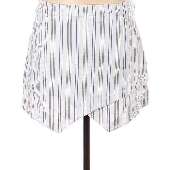 BCBGMAXAZRIA Beckett White Blue Striped Mini Skirt Size M - Picture 2 of 8